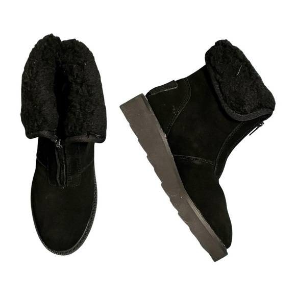 Aussie Merino Shoes - AUSSIE MERINO black suede and merino sherpa wool Amelia winter boots NIB 4, 5, 6